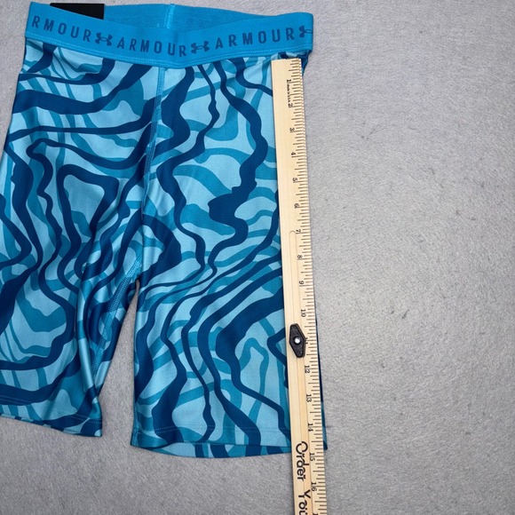 Under Armour Compression Bike Shorts Womens Small Blue HeatGear High Rise - Picture 9 of 11